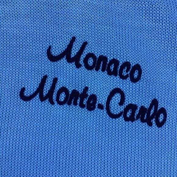 Vintage 1960’s Monaco Monte- Carlo V-Neck Sweater French Blue L - Picture 2 of 6